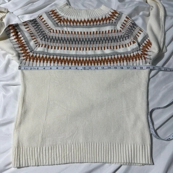 Pink Martini Cowl Neck Sweater Cream Brown and Grey Size Large - Picture 10 of 15